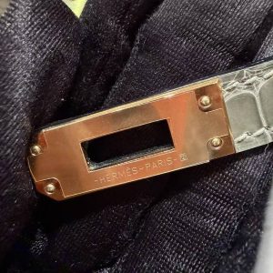 Hermes Kelly 25 Bag Handmade In Alligator Leather from Mississippi Gold Hardware 81 Girs Tourerlle - Image 16