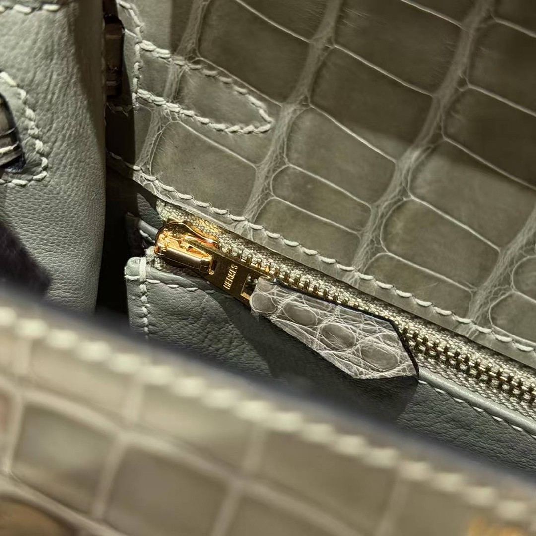 Hermes Kelly 25 Bag Handmade In Alligator Leather from Mississippi Gold Hardware 81 Girs Tourerlle - Image 10