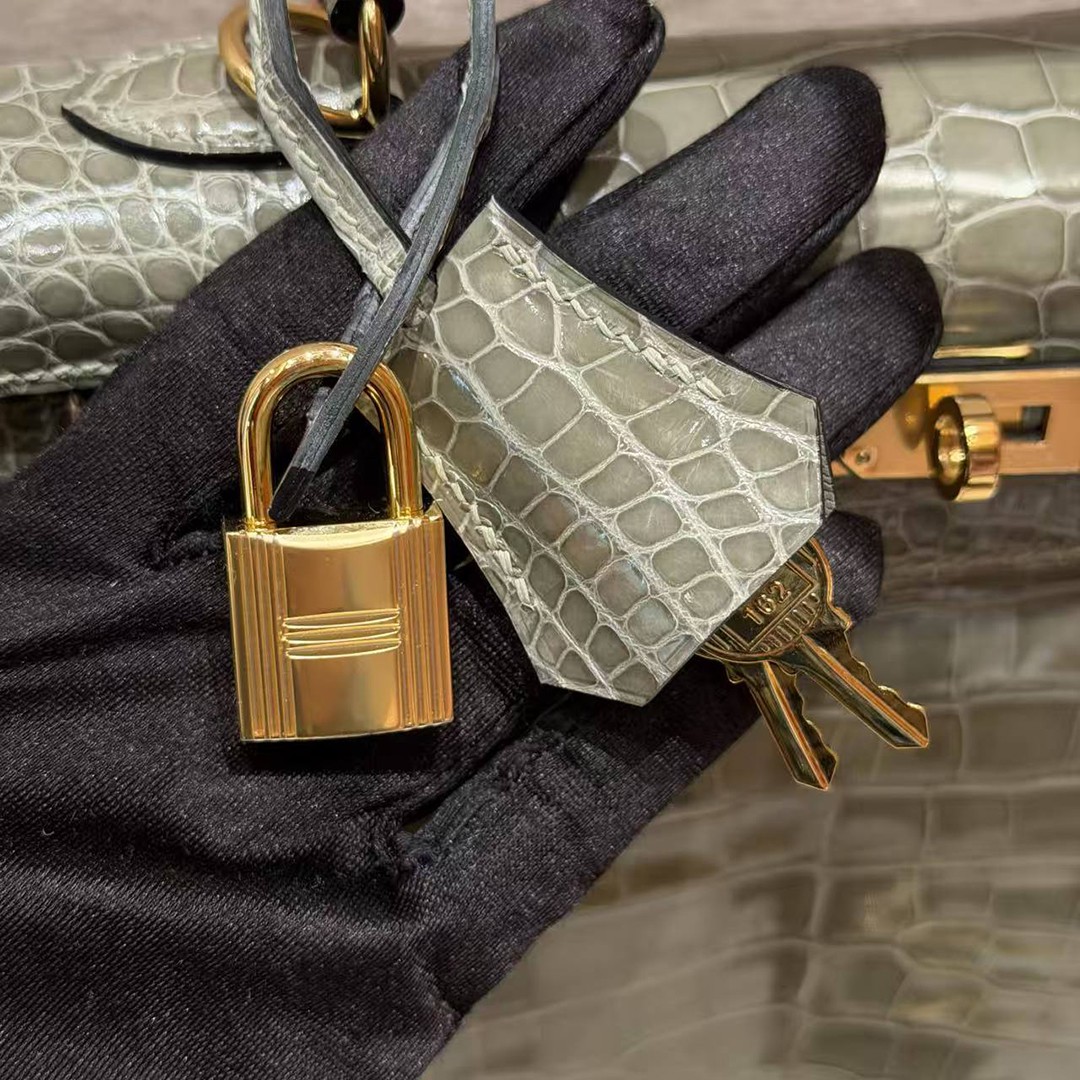 Hermes Kelly 25 Bag Handmade In Alligator Leather from Mississippi Gold Hardware 81 Girs Tourerlle - Image 7