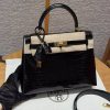 Hermes Kelly 25 Bag Handmade In Bright Faced Alligator Leather Gold Hardware 89 Noir