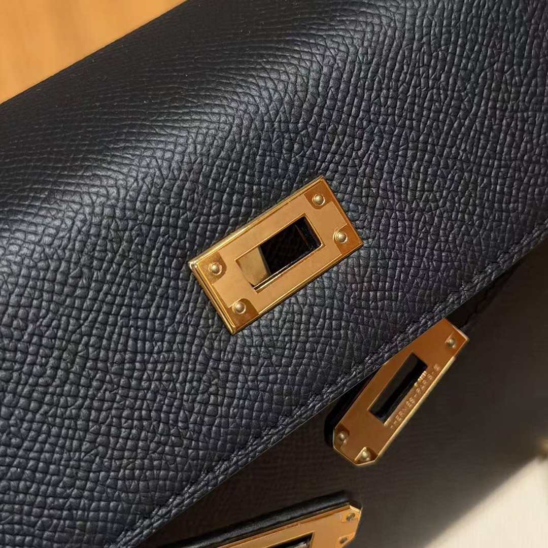 Hermes Kelly 25 Bag Handmade In Epsom Calfskin Leather Gold Hardware 89 Noir - Image 8