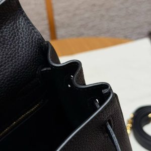 Hermes Kelly 25 Bag Handmade In Togo Calfskin Leather Gold Hardware 89 Noir - Image 12