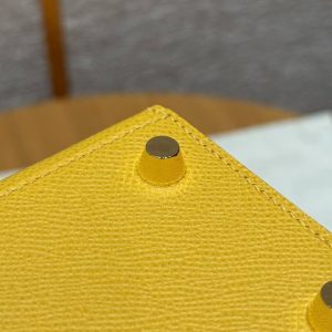 Hermes Kelly 25 Bag Handmade In Epsom Calfskin Leather Gold Hardware 9D Jaune Ambre - Image 6