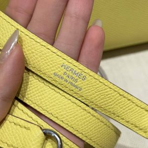 Hermes Kelly 25 Bag Handmade In Epsom Calfskin Leather Silver Hardware 9R Lime - Image 3