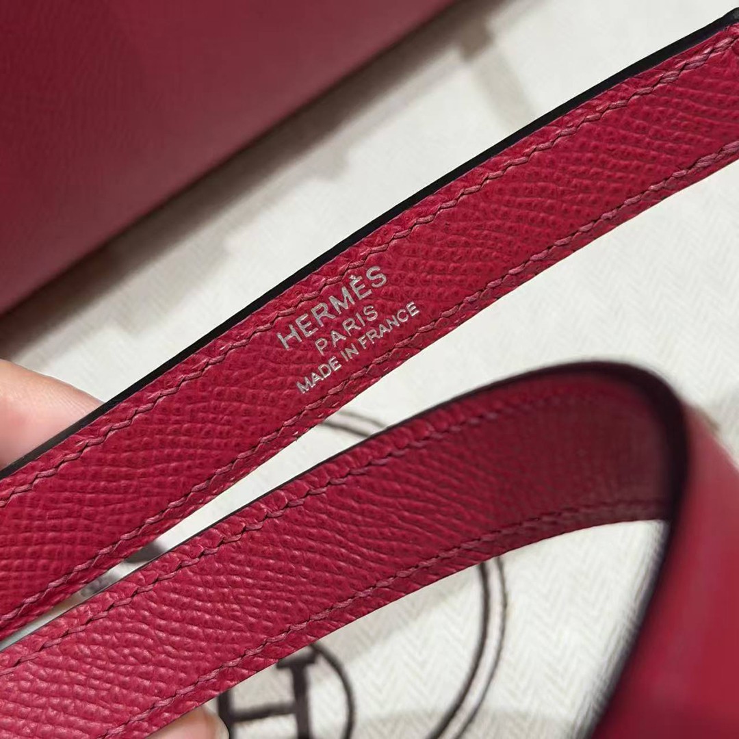 Hermes Kelly 25 Bag Handmade In Epsom Calfskin Leather Silver Hardware B5 Ruby - Image 4