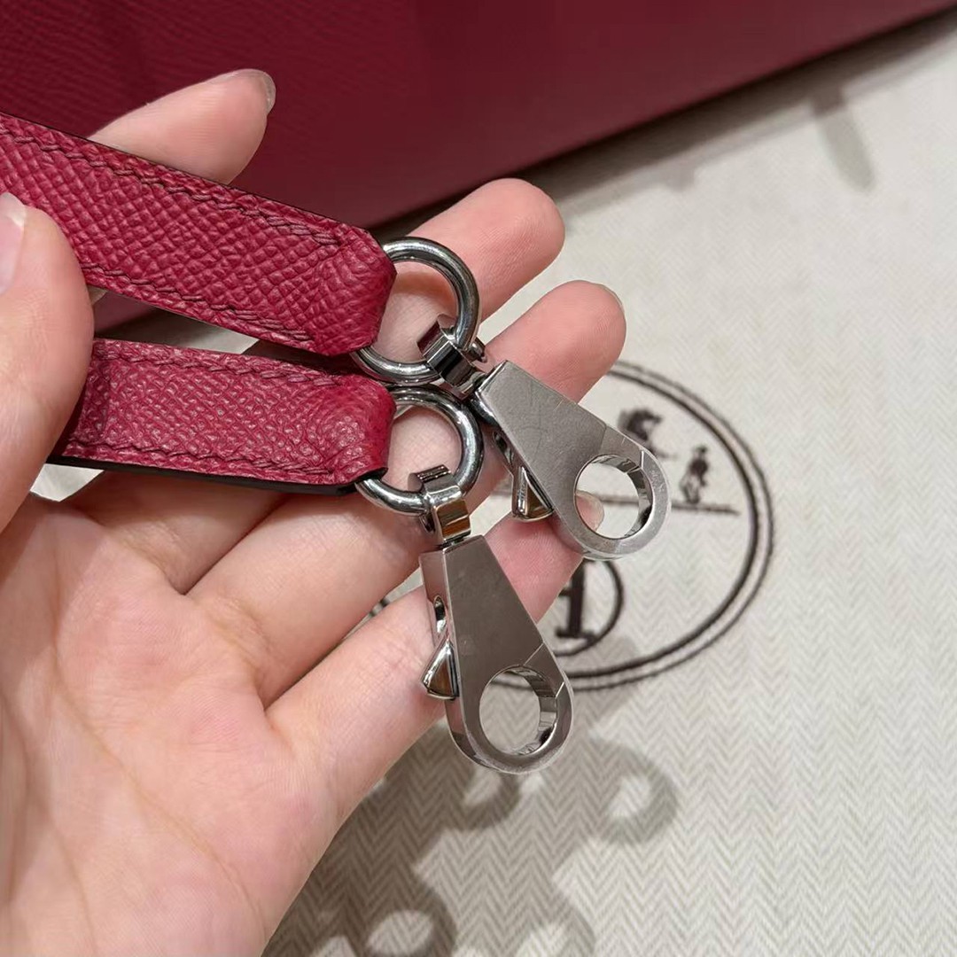 Hermes Kelly 25 Bag Handmade In Epsom Calfskin Leather Silver Hardware B5 Ruby - Image 3