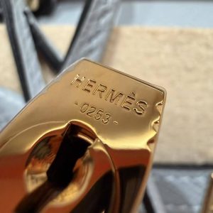 Hermes Kelly 25 Bag Handmade In Epsom Calfskin Leather Gold Hardware J7 Blue Lin - Image 10