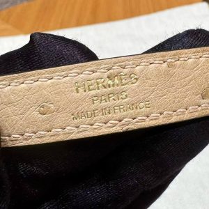 Hermes Kelly 25 Bag Handmade In KK Ostrich Leather From South Africa Gold Hardware OM Chai - Image 5