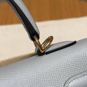 Hermes Kelly 25 Bag Handmade In Epsom Calfskin Leather Gold Hardware P0 Gris Pantin - Image 6