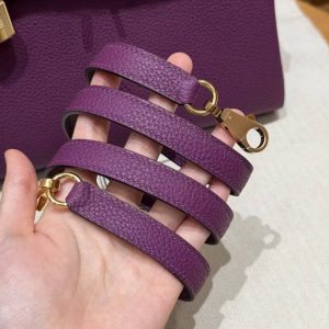 Hermes Kelly 25 Bag Handmade In Togo Calfskin Leather Gold Hardware P9 Anemone - Image 5