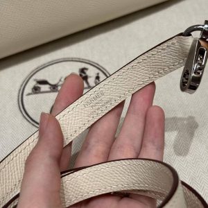 Hermes Kelly 25 Bag Handmade In Epsom Calfskin Leather Silver Hardware i2 Nata - Image 11
