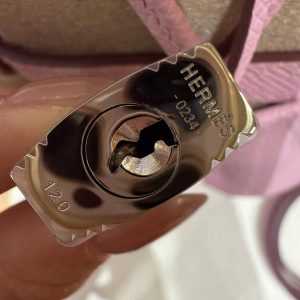 Hermes Kelly 25 Bag Handmade In Epsom Calfskin Leather From France Silver Hardware x9 Mauve Sylvestre - Image 11