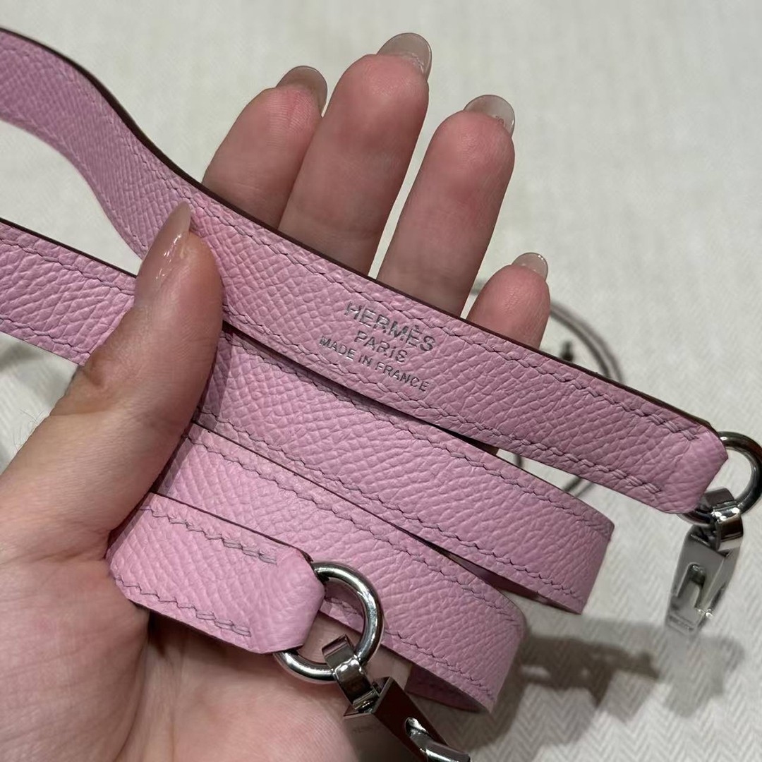 Hermes Kelly 25 Bag Handmade In Epsom Calfskin Leather From France Silver Hardware x9 Mauve Sylvestre - Image 3