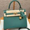 Hermes Kelly 25 Bag Handmade In Epsom Calfskin Leather Gold Hardware z6 Makachite