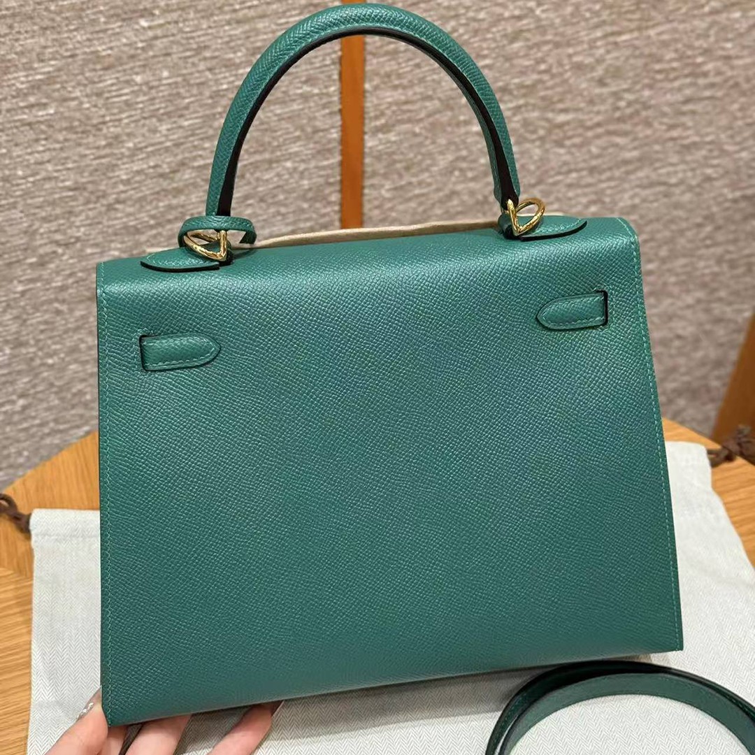 Hermes Kelly 25 Bag Handmade In Epsom Calfskin Leather Gold Hardware z6 Makachite - Image 2