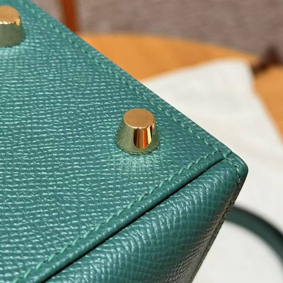 Hermes Kelly 25 Bag Handmade In Epsom Calfskin Leather Gold Hardware z6 Makachite - Image 11