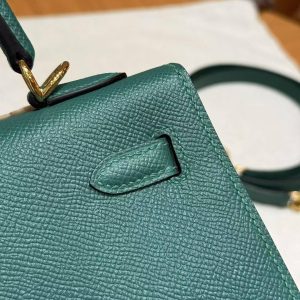Hermes Kelly 25 Bag Handmade In Epsom Calfskin Leather Gold Hardware z6 Makachite - Image 10