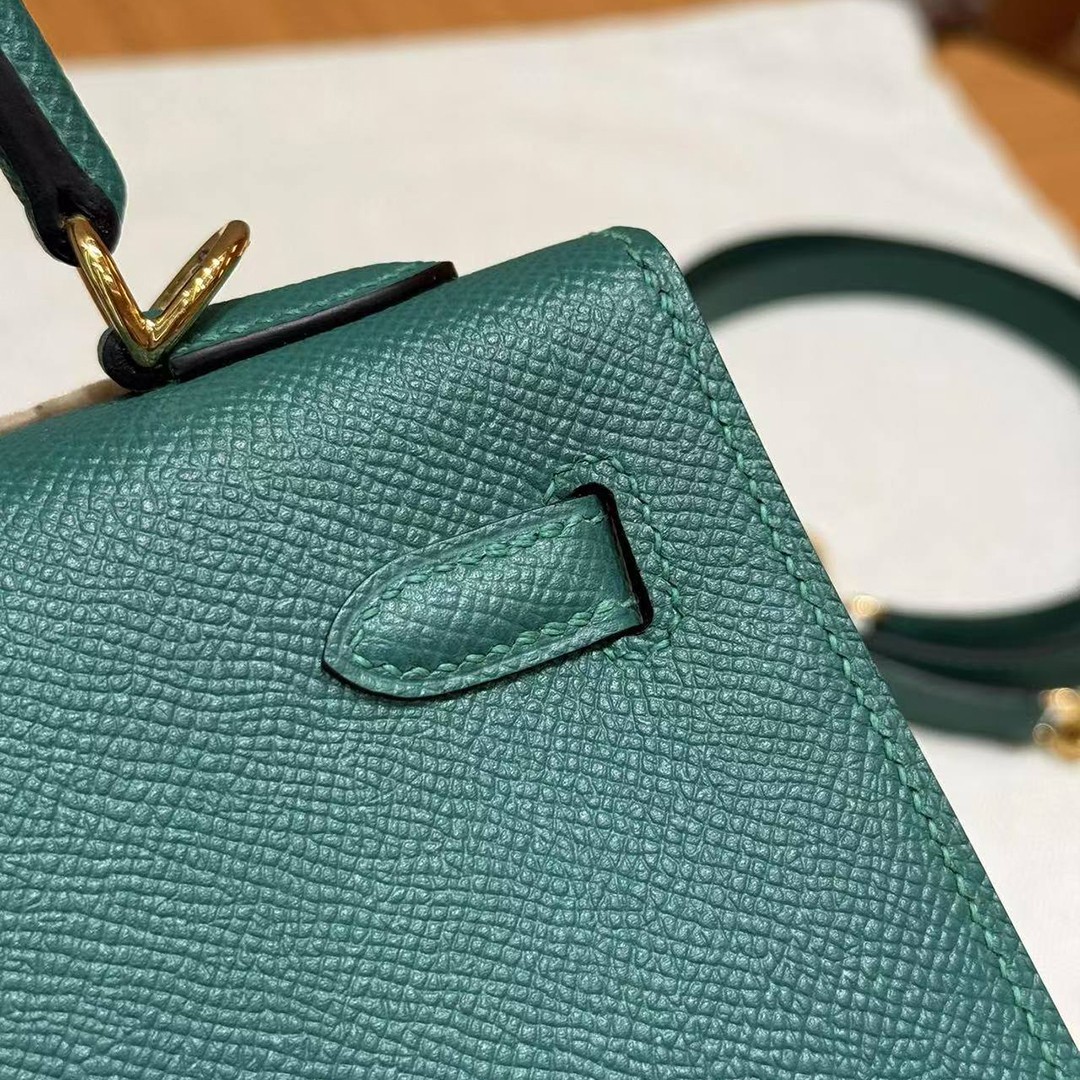 Hermes Kelly 25 Bag Handmade In Epsom Calfskin Leather Gold Hardware z6 Makachite - Image 10