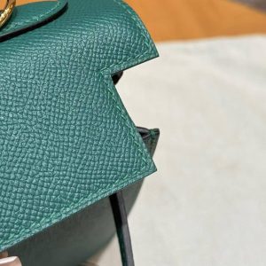 Hermes Kelly 25 Bag Handmade In Epsom Calfskin Leather Gold Hardware z6 Makachite - Image 9