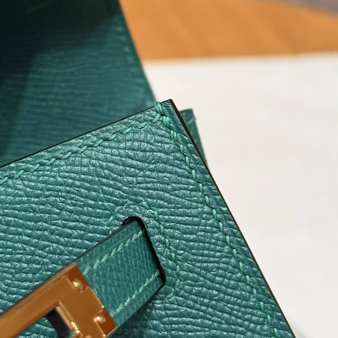 Hermes Kelly 25 Bag Handmade In Epsom Calfskin Leather Gold Hardware z6 Makachite - Image 7