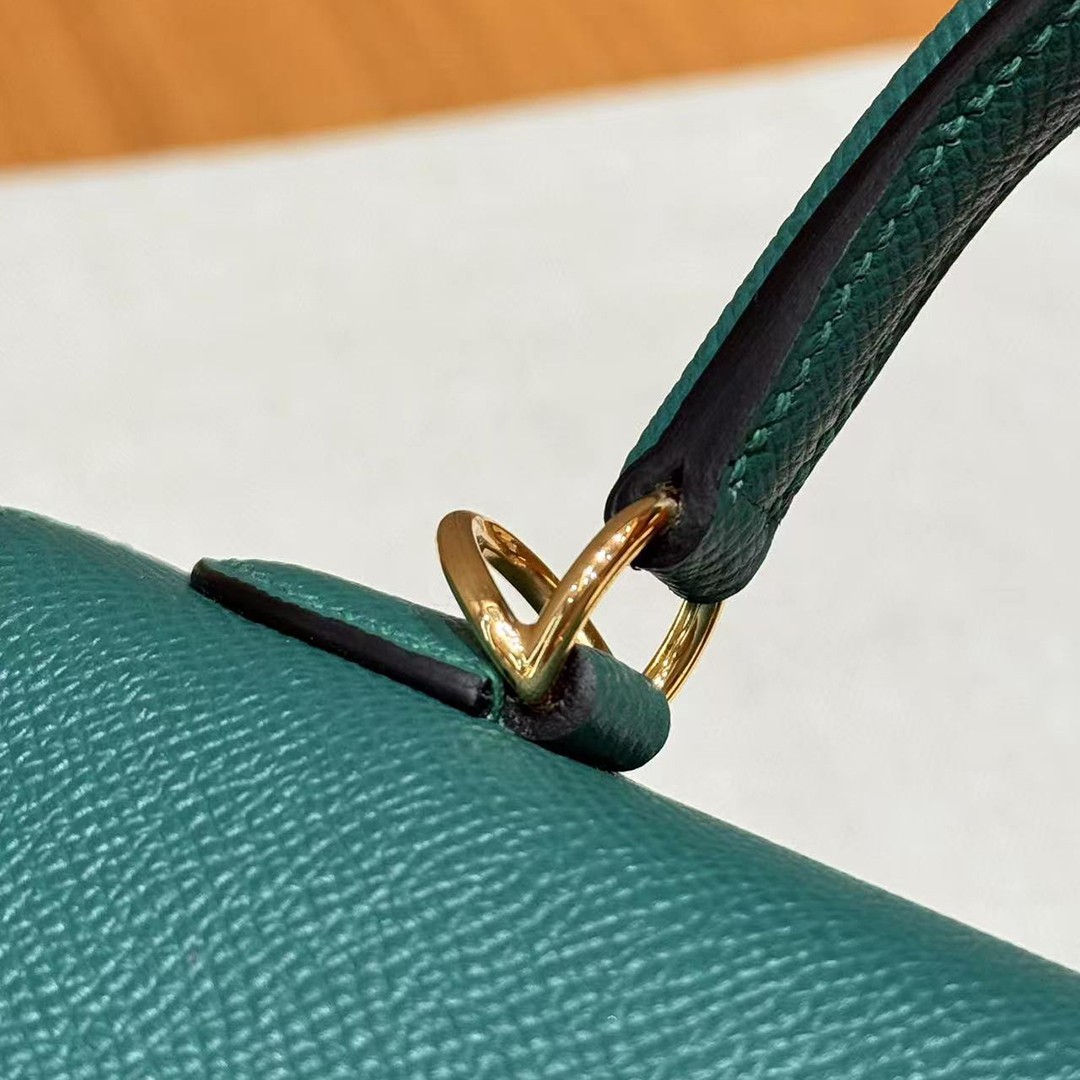 Hermes Kelly 25 Bag Handmade In Epsom Calfskin Leather Gold Hardware z6 Makachite - Image 6