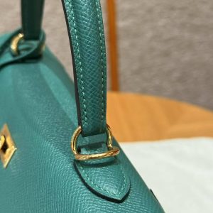 Hermes Kelly 25 Bag Handmade In Epsom Calfskin Leather Gold Hardware z6 Makachite - Image 5