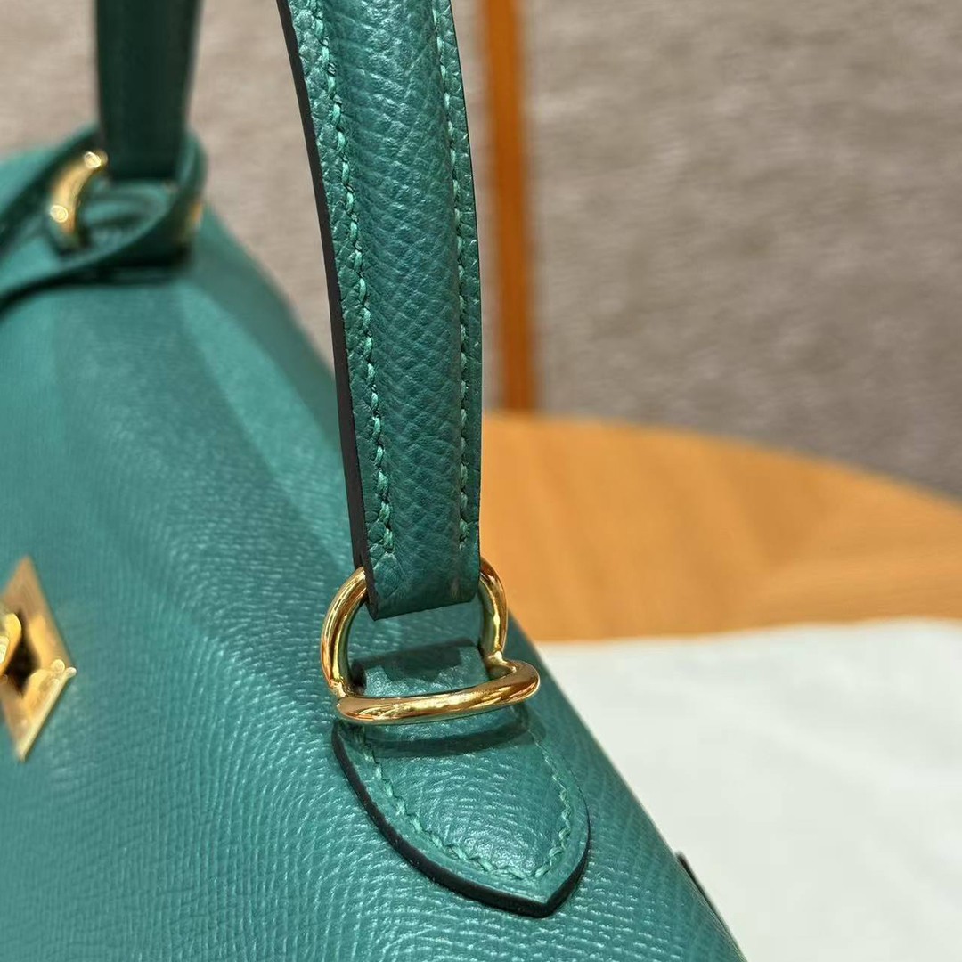 Hermes Kelly 25 Bag Handmade In Epsom Calfskin Leather Gold Hardware z6 Makachite - Image 5