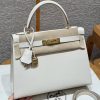 Hermes Kelly 28 Bag Handmade In Epsom Calfskin Leather Gold Hardware 10 Craie