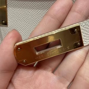 Hermes Kelly 28 Bag Handmade In Epsom Calfskin Leather Gold Hardware 10 Craie - Image 15