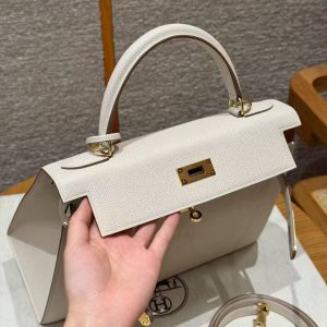 Hermes Kelly 28 Bag Handmade In Epsom Calfskin Leather Gold Hardware 10 Craie - Image 12