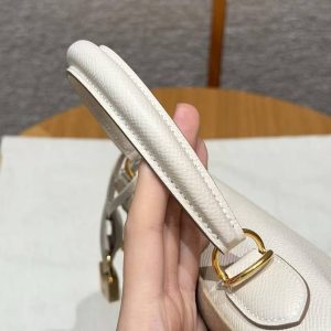 Hermes Kelly 28 Bag Handmade In Epsom Calfskin Leather Gold Hardware 10 Craie - Image 9