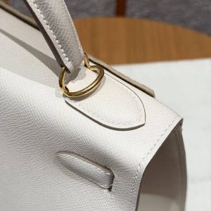 Hermes Kelly 28 Bag Handmade In Epsom Calfskin Leather Gold Hardware 10 Craie - Image 8