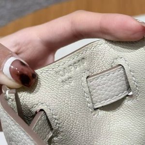 Hermes Kelly 28 Bag Handmade In Togo Calfskin Leather Gold Hardware 10 Craie - Image 13