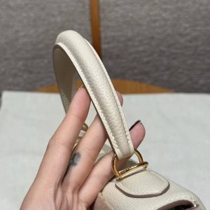 Hermes Kelly 28 Bag Handmade In Togo Calfskin Leather Gold Hardware 10 Craie - Image 12