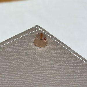 Hermes Kelly 28 Bag Handmade In Epsom Calfskin Leather Rose Gold Hardware 18 Etoupe - Image 13