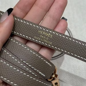 Hermes Kelly 28 Bag Handmade In Epsom Calfskin Leather Rose Gold Hardware 18 Etoupe - Image 7