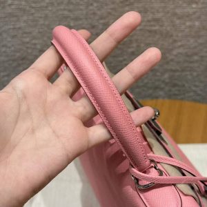 Hermes Kelly 28 Bag Handmade In Epsom Calfskin Leather Silver Hardware 1Q Rose Confetti - Image 19