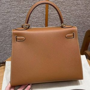 Hermes Kelly 28 Bag Handmade In Epsom Calfskin Leather Gold Hardware 37 Gold - Image 2
