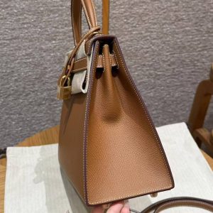 Hermes Kelly 28 Bag Handmade In Epsom Calfskin Leather Gold Hardware 37 Gold - Image 25