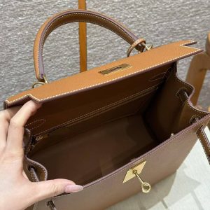 Hermes Kelly 28 Bag Handmade In Epsom Calfskin Leather Gold Hardware 37 Gold - Image 22