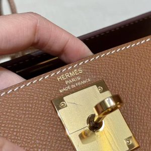 Hermes Kelly 28 Bag Handmade In Epsom Calfskin Leather Gold Hardware 37 Gold - Image 21