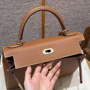 Hermes Kelly 28 Bag Handmade In Epsom Calfskin Leather Gold Hardware 37 Gold - Image 18