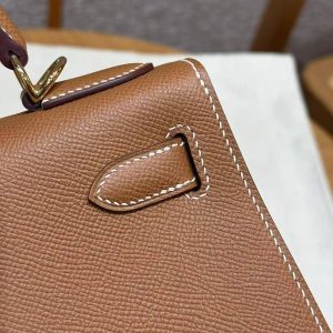 Hermes Kelly 28 Bag Handmade In Epsom Calfskin Leather Gold Hardware 37 Gold - Image 16