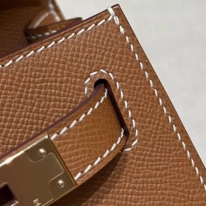 Hermes Kelly 28 Bag Handmade In Epsom Calfskin Leather Gold Hardware 37 Gold - Image 9