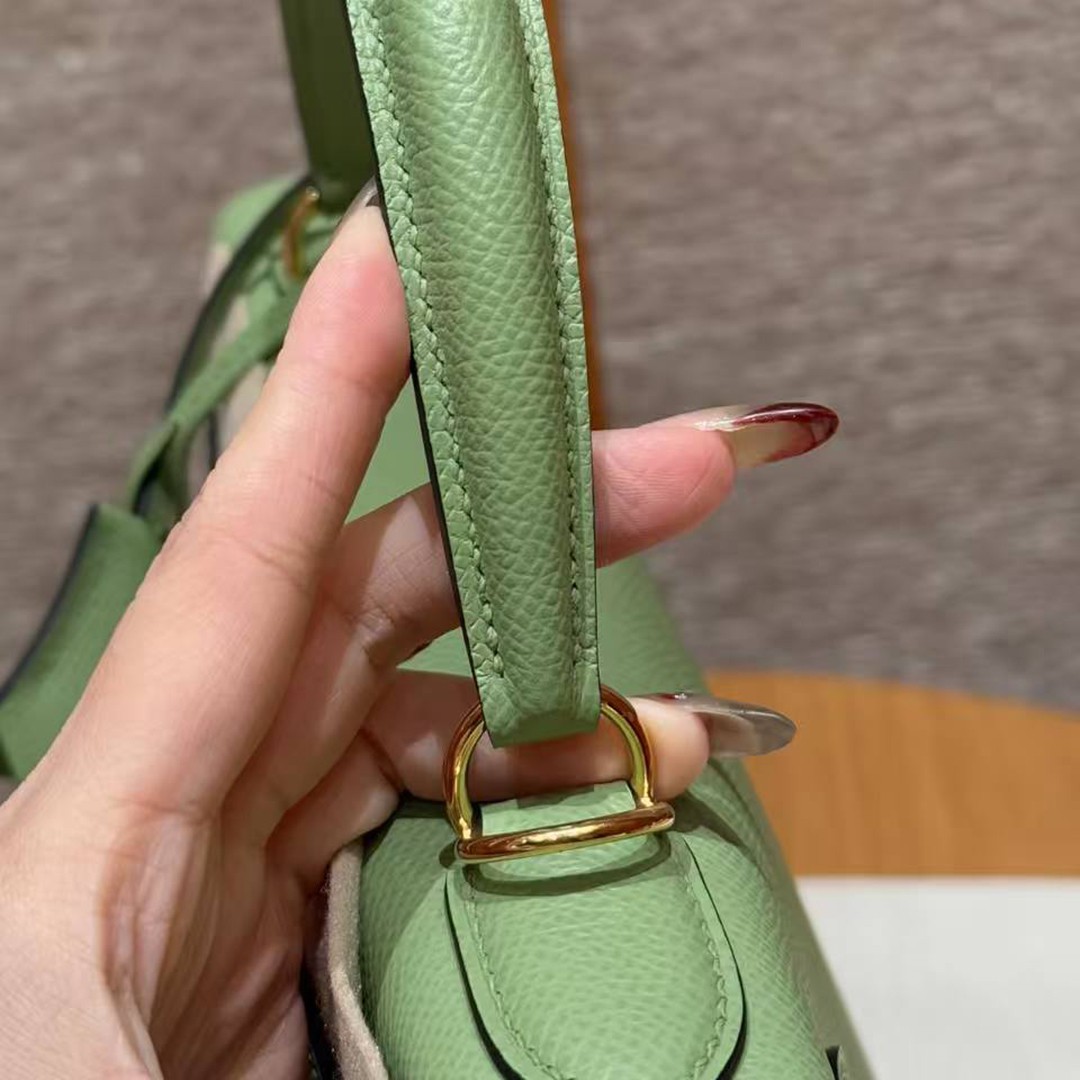 Hermes Kelly 28 Bag Handmade In Epsom Calfskin Leather Gold Hardware 3i Vert Criquent - Image 18