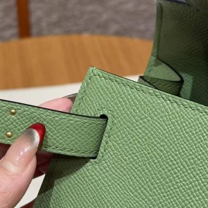 Hermes Kelly 28 Bag Handmade In Epsom Calfskin Leather Gold Hardware 3i Vert Criquent - Image 10