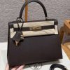 Hermes Kelly 28 Bag Handmade In Epsom Calfskin Leather Gold Hardware 47 Chocolat