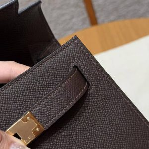 Hermes Kelly 28 Bag Handmade In Epsom Calfskin Leather Gold Hardware 47 Chocolat - Image 13