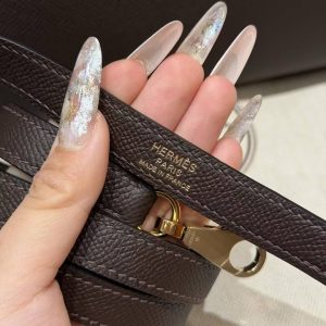 Hermes Kelly 28 Bag Handmade In Epsom Calfskin Leather Gold Hardware 47 Chocolat - Image 10