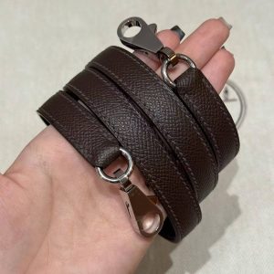 Hermes Kelly 28 Bag Handmade In Epsom Calfskin Leather Silver Hardware 47 Chocolat - Image 5